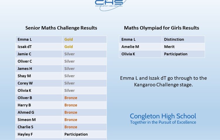 Image of Sixth Form Mathematicians Scoop Gold, Silver and Bronze Awards